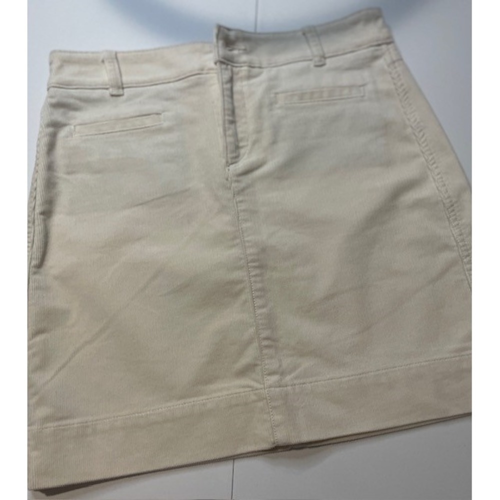 Ann Taylor LOFT Womens Cream Corduroy Mini Skirt Size‎ 2 Off White